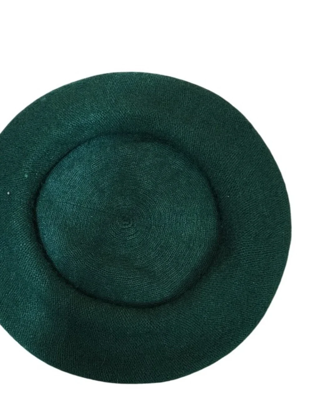Vintage 1980s Hunter Green Wool Beret Hat Classic Parisian Style